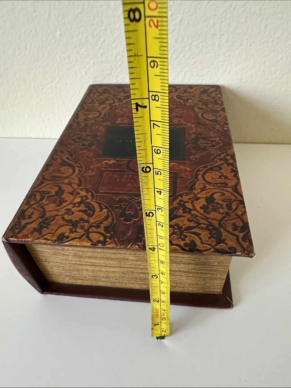 Decorative Faux Book Jewelry Trinket Storage Box Burgundy Lined Interior